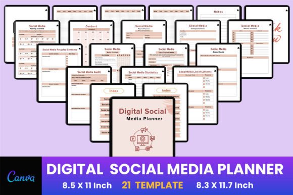 Download Digital Social Media Planner Canva - Planner Collection