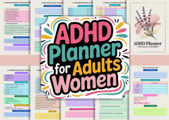 Download ADHD Planner for Adult Women 🧠 KDP - Planner Collection